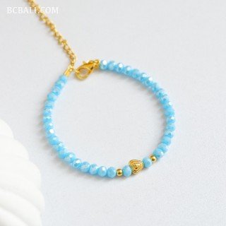 Crystal Beads Bracelet Love Charm Premium Handmade in Bali